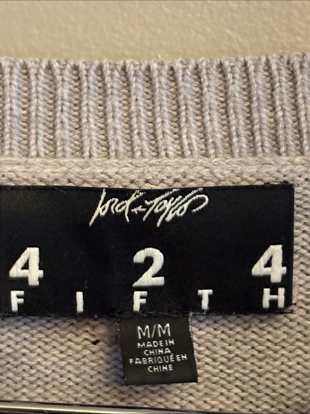 Lord & Taylor Light Gray Pom-Pom Crewneck Sweater - Picture 4 of 12